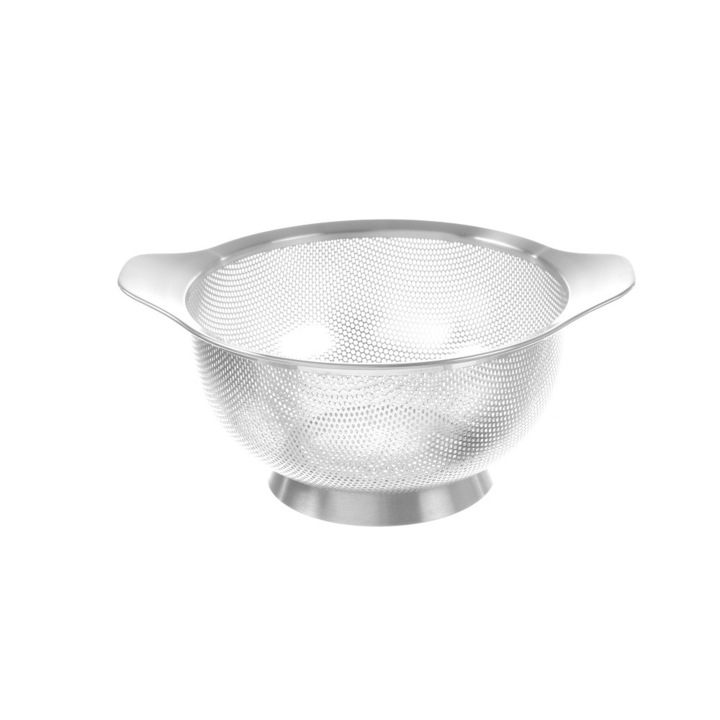 Strecuratoare cu manere si baza, perforata, inox, ø260x(H)140 mm Hendi