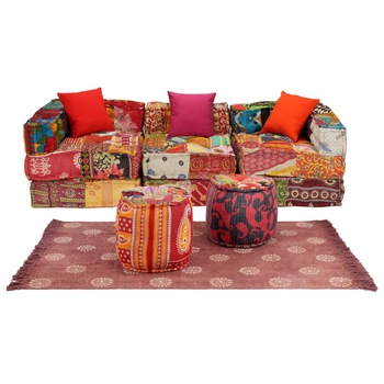 Set canapea modulara cu 12 piese cu model, vidaXL, Tesatura, 200 x 140 x 36 cm, Multicolour Set canapea modulara cu 12 piese cu model, vidaXL, Tesatura, 200 x 140 x 36 cm, Multicolour