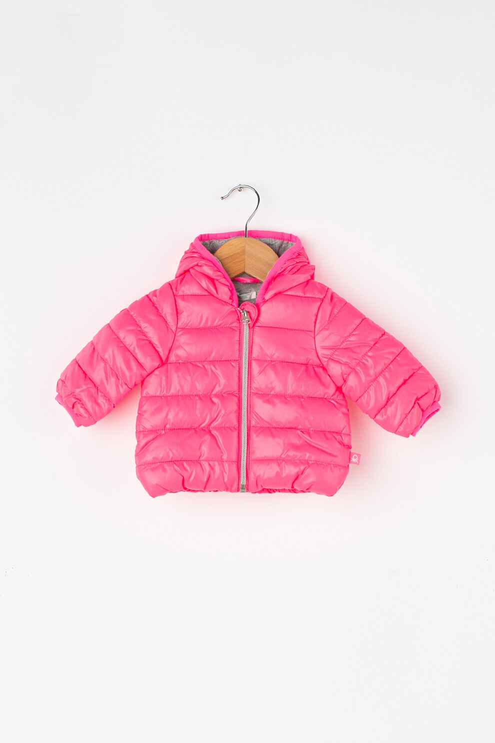 United Colors of Benetton, Bélelt kapucnis télikabát, Neon NEXT, Steppelt télikabát nyuszis dizájnnal, Rózsaszín, 3 6M