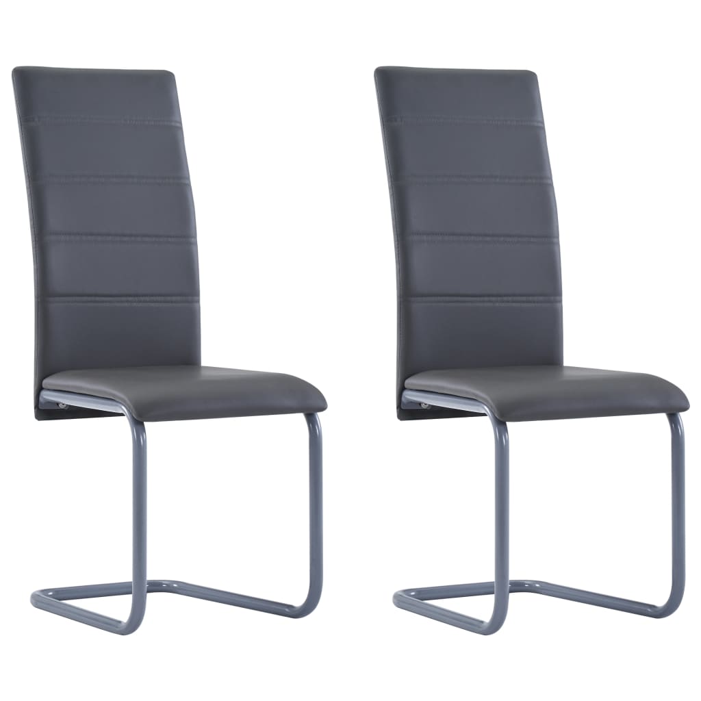 Set de 2 scaune de bucatarie, cadru otel si tapiterie textila, vidaXL, Gri, 41 x 52,5 x 102,5 cm