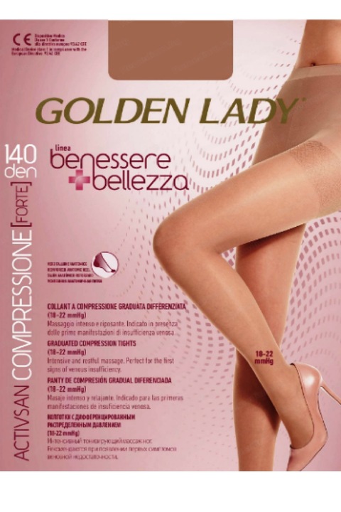 Női, kompressziós harisnya Golden Lady Benessere Bellezza 140, Body, PLAYA, 3-M,
