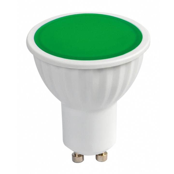 LED луничка UltraLux 5W, GU10, 220V-240V AC, зелена светлина, SMD2835