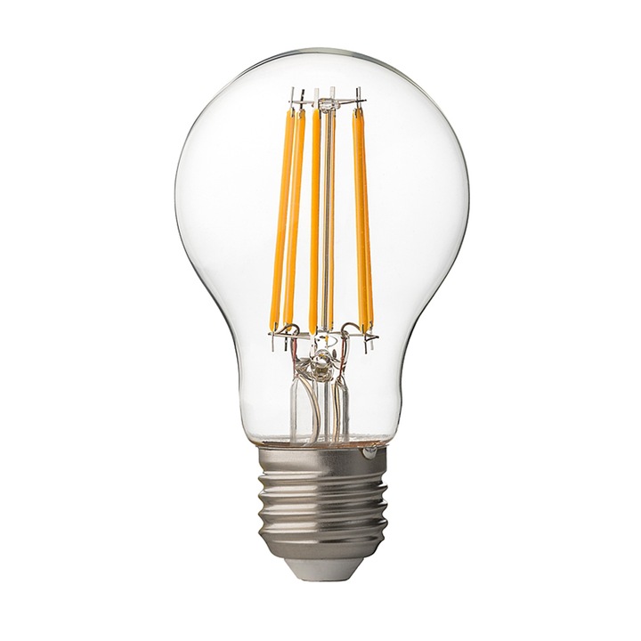 LED filament крушка, димираща, UltraLux 7.5W, E27, 4200K, 220V AC, неутрална светлина