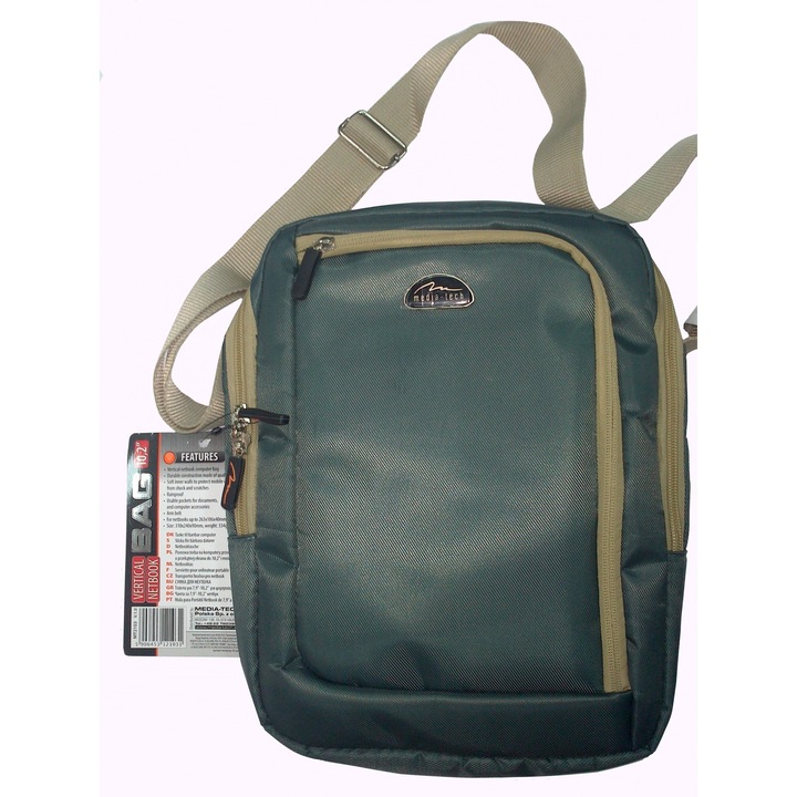 Netbook táska Media-tech MT2103 VERTICAL BAG 10,2", zöld