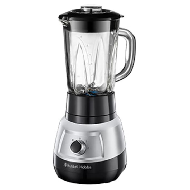 Blender Russell Hobbs Velocity 25710-56, 750W, 1.5l, vas sticla, Negru/Inox