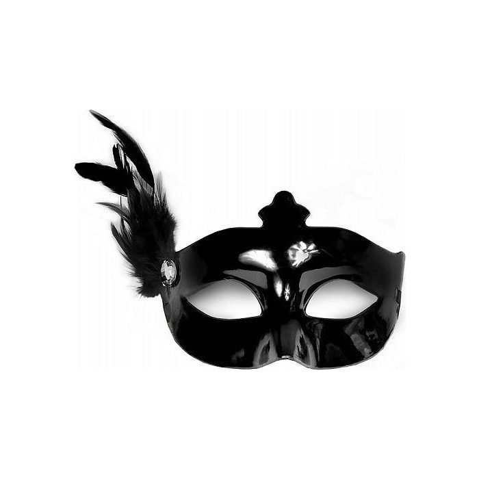 Masca Venetiana Neagra Cu Pana