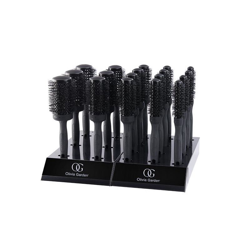 Perii de par, Olivia Garden, Black Line Thermal, Display 18Buc