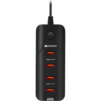 Incarcator retea Canyon CNE-CHA09B, 4xUSB, 2.1A, Black Incarcator retea Canyon CNE-CHA09B, 4xUSB, 2.1A, Black