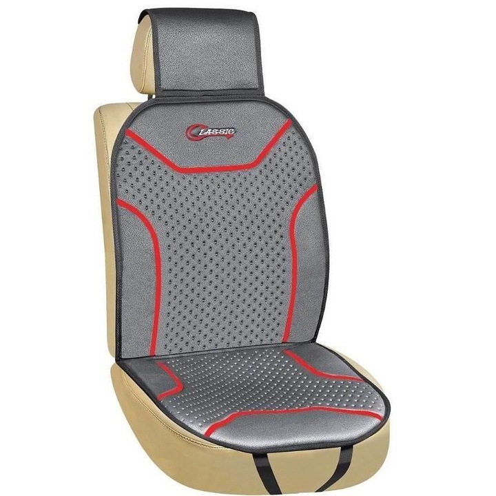 Husa scaun poliester gri cu rosu CLASSIC 42547 CarCo