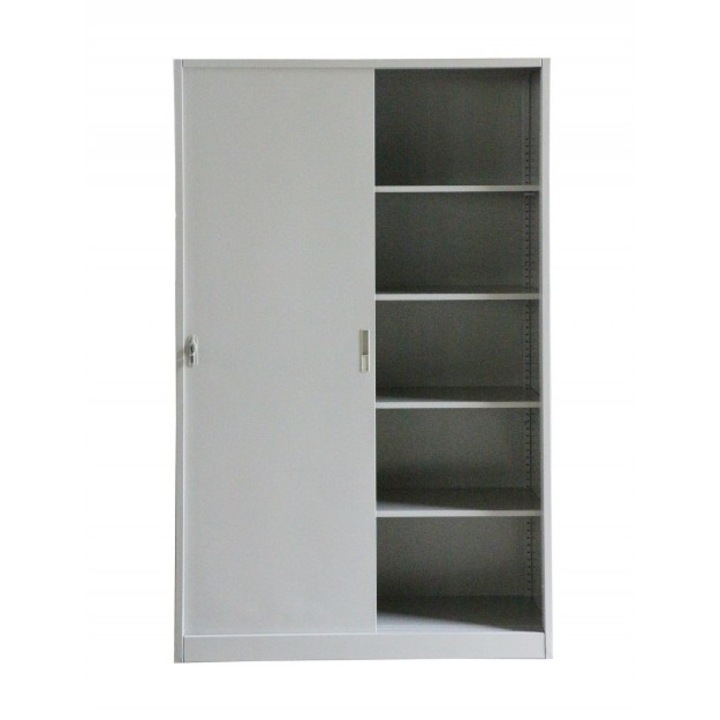Dulap metalic cu usi culisante Asamblat 4 rafturi, 900x450x1900 mm (LxlxH), 40 kg/polita, PLUS