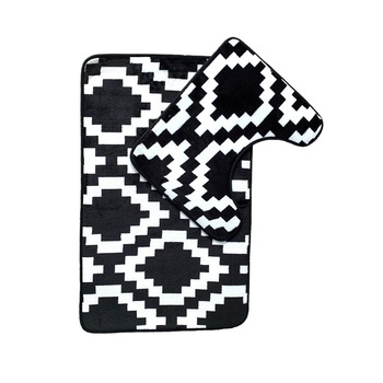Set 2 covorase baie din spuma cu memorie 50x80 Artizan Alb - Negru Set 2 covorase baie din spuma cu memorie 50x80 Artizan Alb - Negru