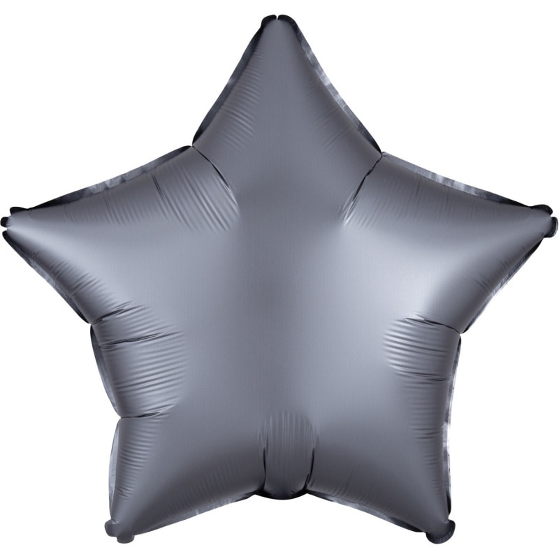 Balon folie 45 cm stea Satin Luxe Graphite, Radar 39918