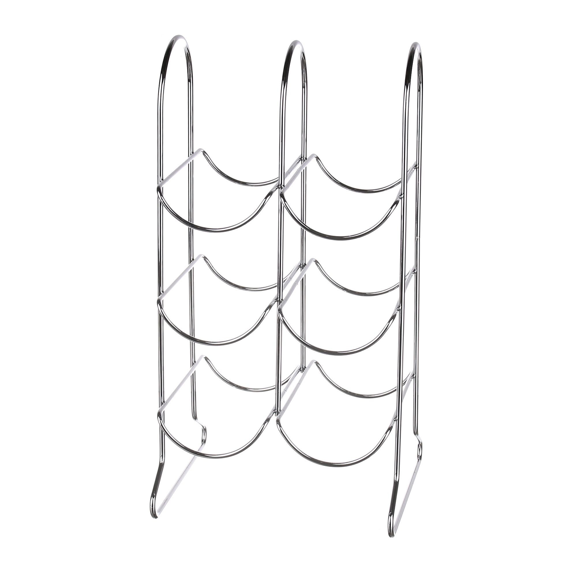 Suport pentru 6 sticle, finisaj cromat