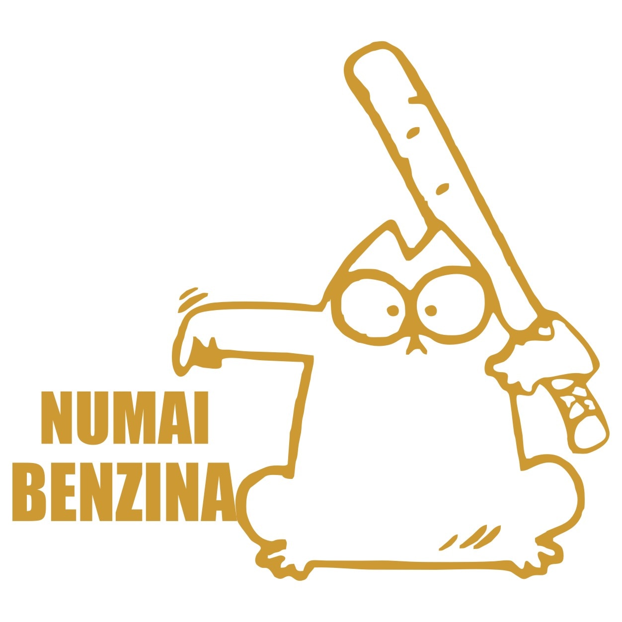 Sticker clapeta rezervor auto, culoare aurie, 