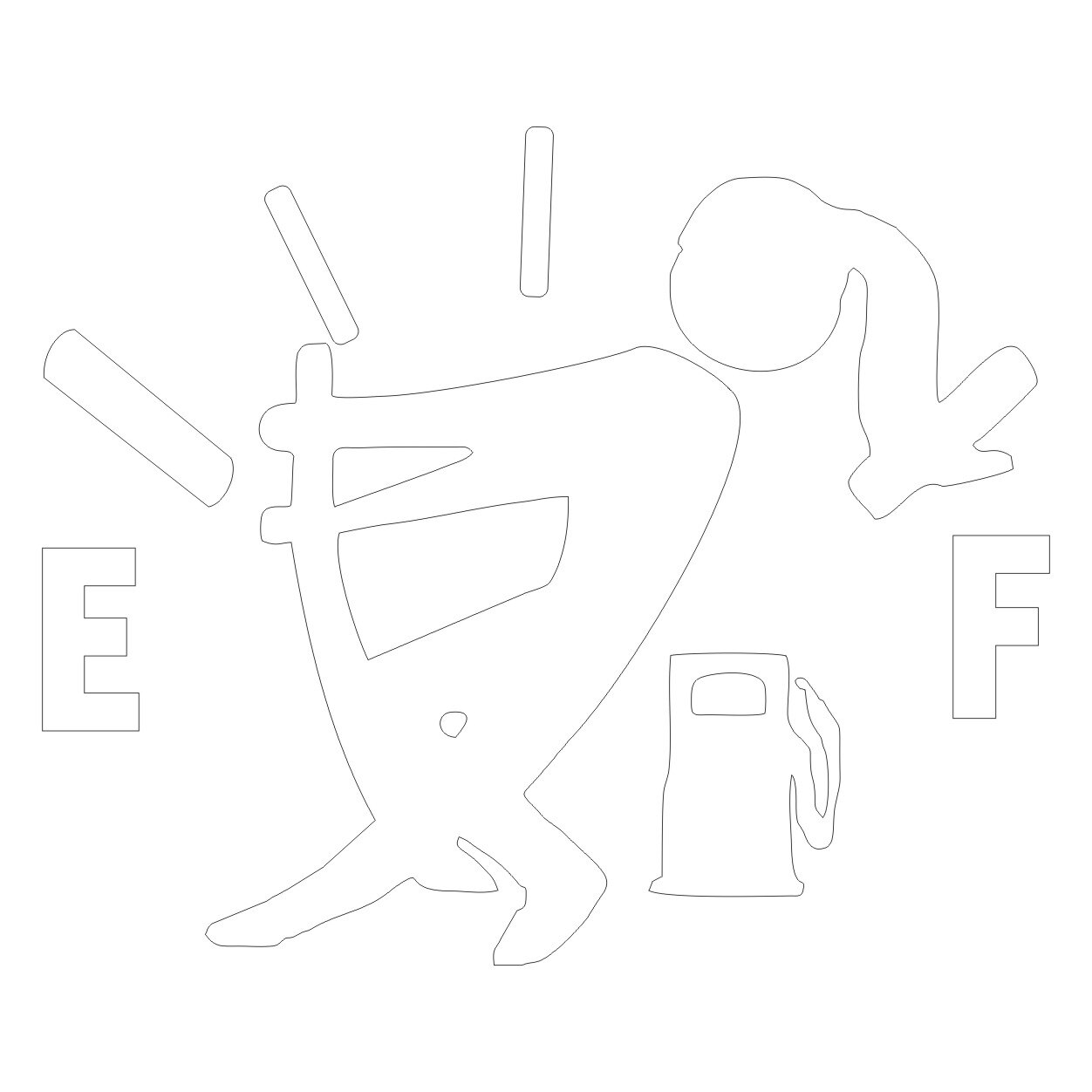 Sticker clapeta rezervor auto, culoare alba, 