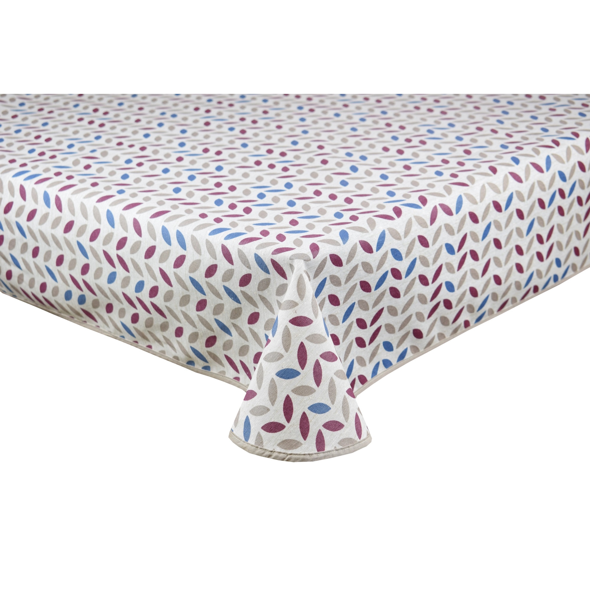 Fata de masa impermeabila, Casa de bumbac, Erwin, 100x140 cm, albastru, bej si rosu