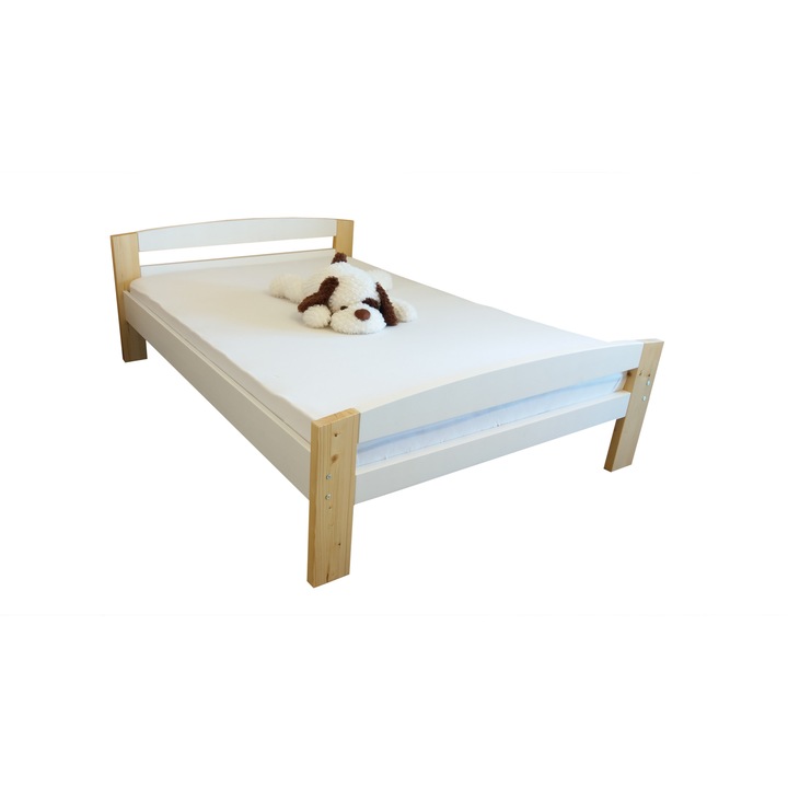 Pat dormitor Serena multicolor, lemn brad, 2 persoane ,140x200 cm