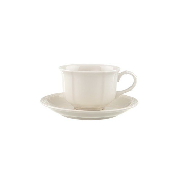 Ceasca cafea cu farfurie Villeroy&Boch Manoir, portelan premium, alb