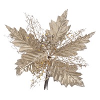 Decoratiune Craciun in forma de floare lucioasa, DecorCasa, 25 cm