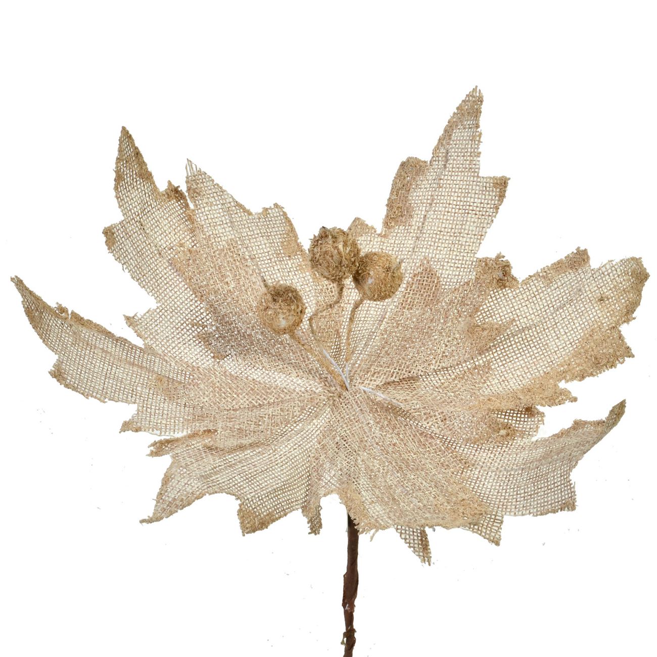 Floare decorativa crem de Craciun, DecorCasa, 25 cm