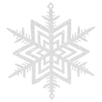 Set 5 fulgi albi de zapada luciosi, DecorCasa, 10 cm