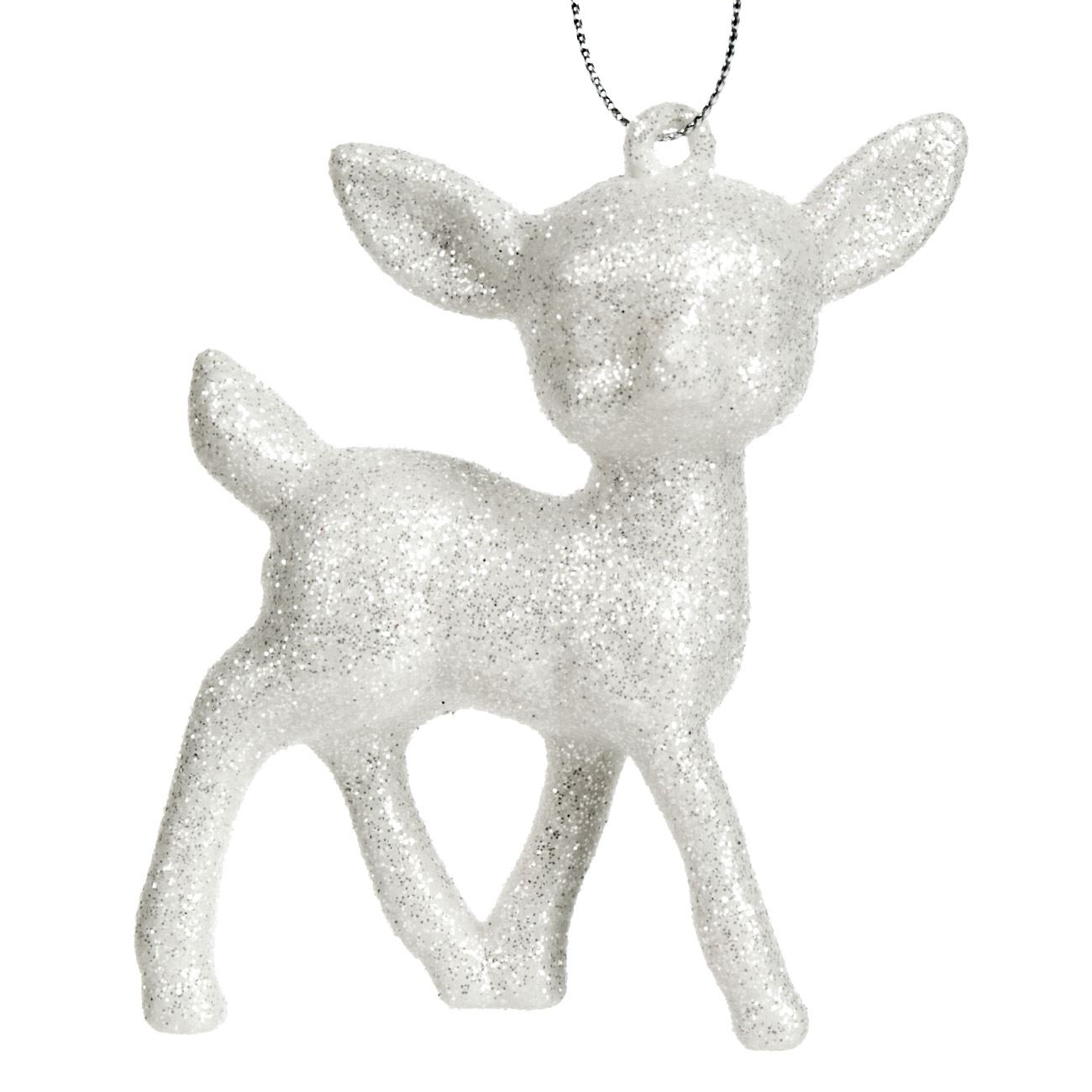 Ornament ren de brad de Craciun , Marbest Grand Shop, 9 cm , alb