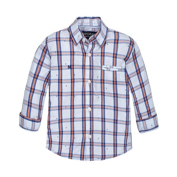 Camasa baiat imprimeu carouri, Mayoral, Bleu-corai