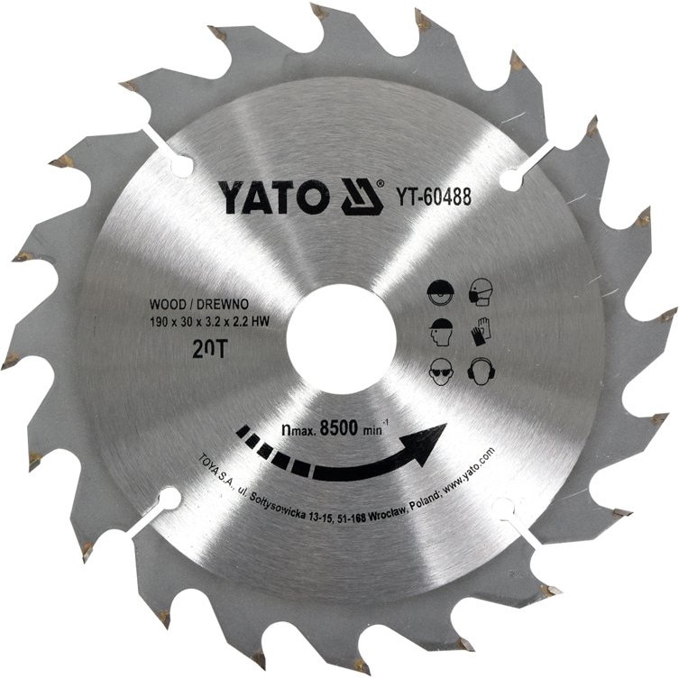 Disc circular pentru lemn 190 x 30 x 3.2 mm Yato YT-60488
