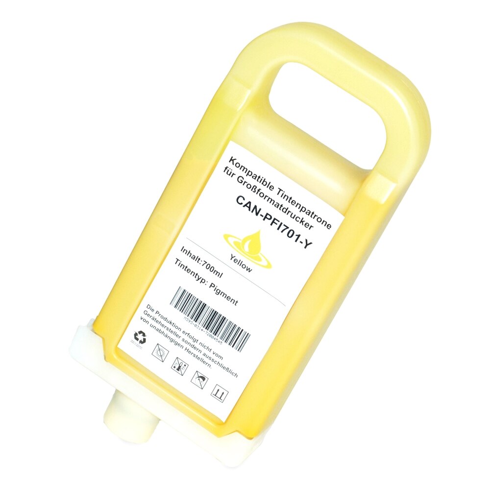 Cartus PFI 701XL Yellow 700 Ml Compatibil Canon iPF 8000 / iPF 8000S / iPF 8100 / iPF 9000 / iPF 9000S / iPF 9100