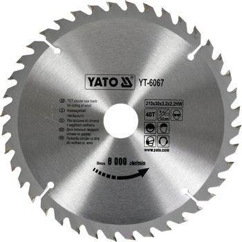 Disc fierastrau circular pt lemn 210X40X30 Yato YT-6067 Disc fierastrau circular pt lemn 210X40X30 Yato YT-6067