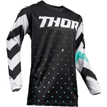 Tricou motocross-enduro pentru copii, Thor, Pulse Stunner, Negru/Alb, S Tricou motocross-enduro pentru copii, Thor, Pulse Stunner, Negru/Alb, S