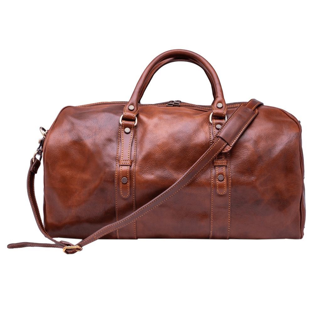 Geanta de voiaj din piele naturala vachetta ,,superior'' 4514A cognac