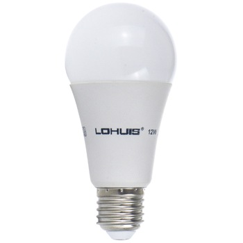 Bec LED LOHUIS, forma A60, E27, 12W, 25000 ore, lumina rece Bec LED LOHUIS, forma A60, E27, 12W, 25000 ore, lumina rece