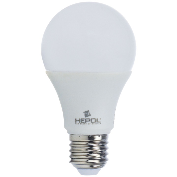 Bec LED HEPOL, forma A60, E27, 10W, 25000 ore, lumina calda