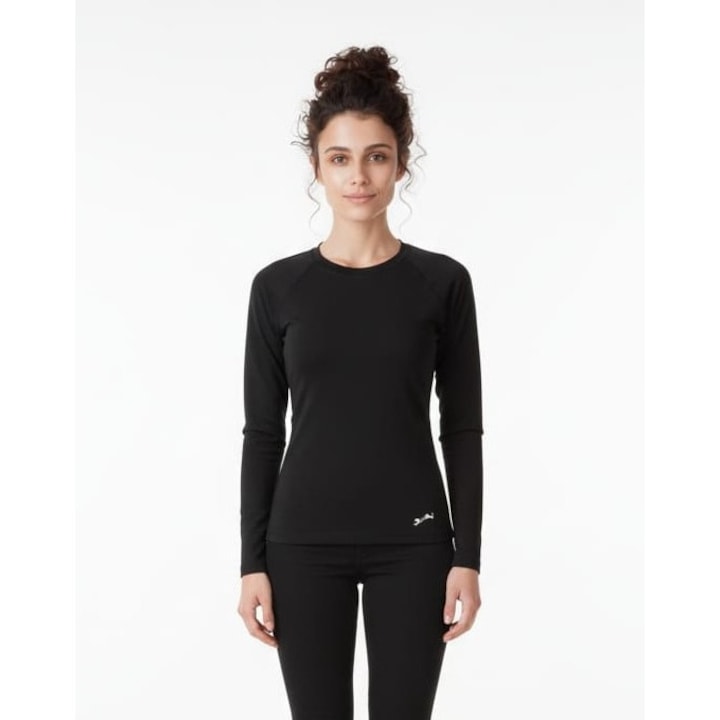 Bluza termica first layer femei Extreme, Bars, Negru, vreme rece, uscare rapida, respirabilitate eficienta