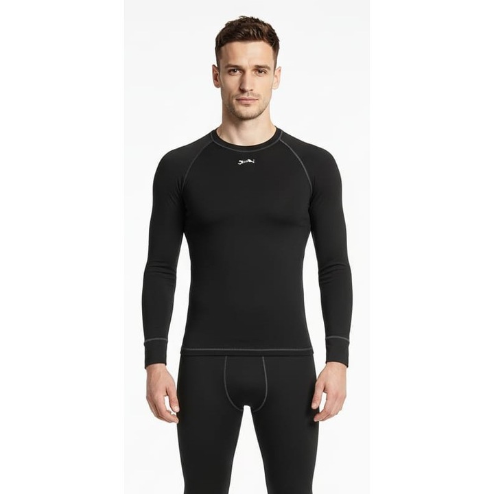 Bluza termica first layer barbati Extreme, Bars, Negru, XL, 180gr, ski, snowboard, vreme rece, uscare rapida, respirabilitate eficienta, imbracaminte termica, imbracaminte de corp