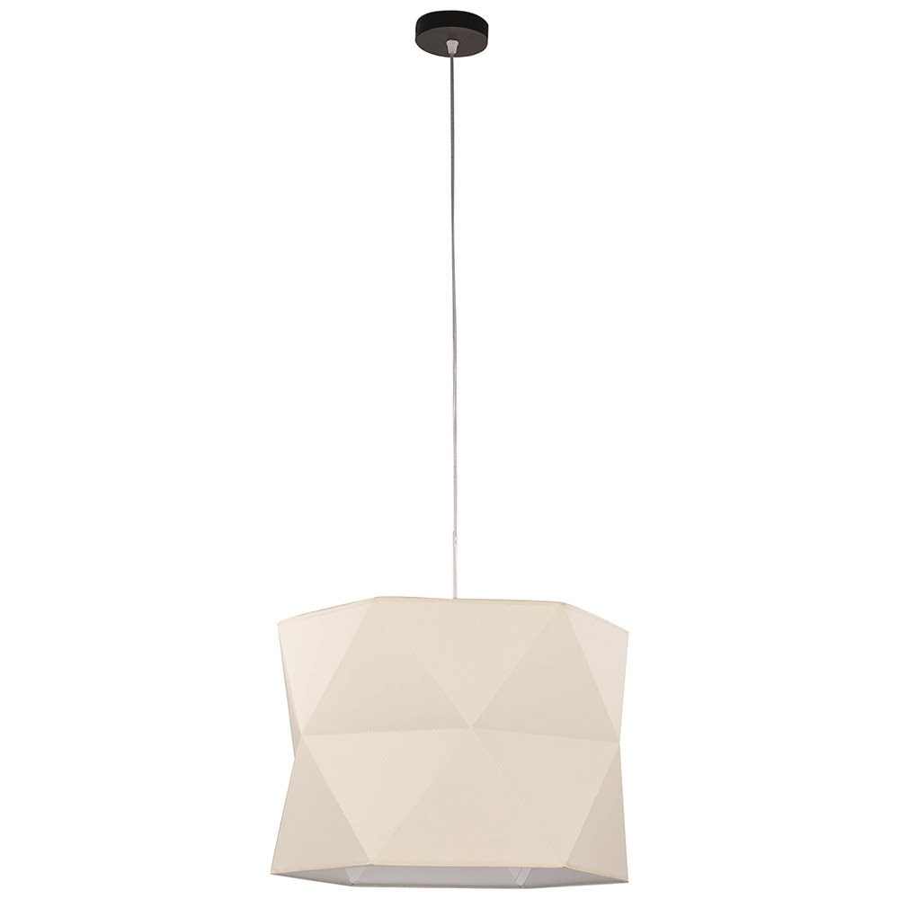 Pendul ESL Bruno, 3x60W, E27, Lemn/Textil, Maro/Bej