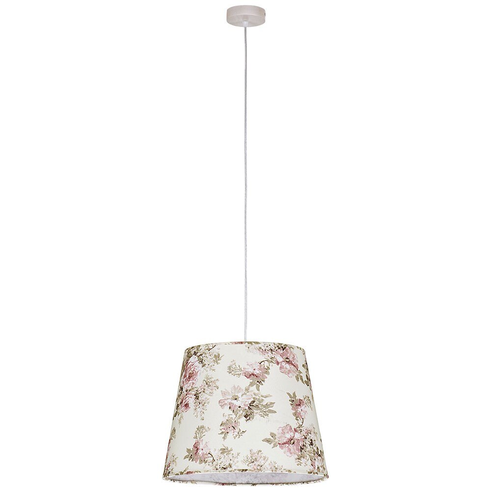 Pendul ESL Amelia, 1x60W, E27, Metal/Textil, Alb/Multicolor