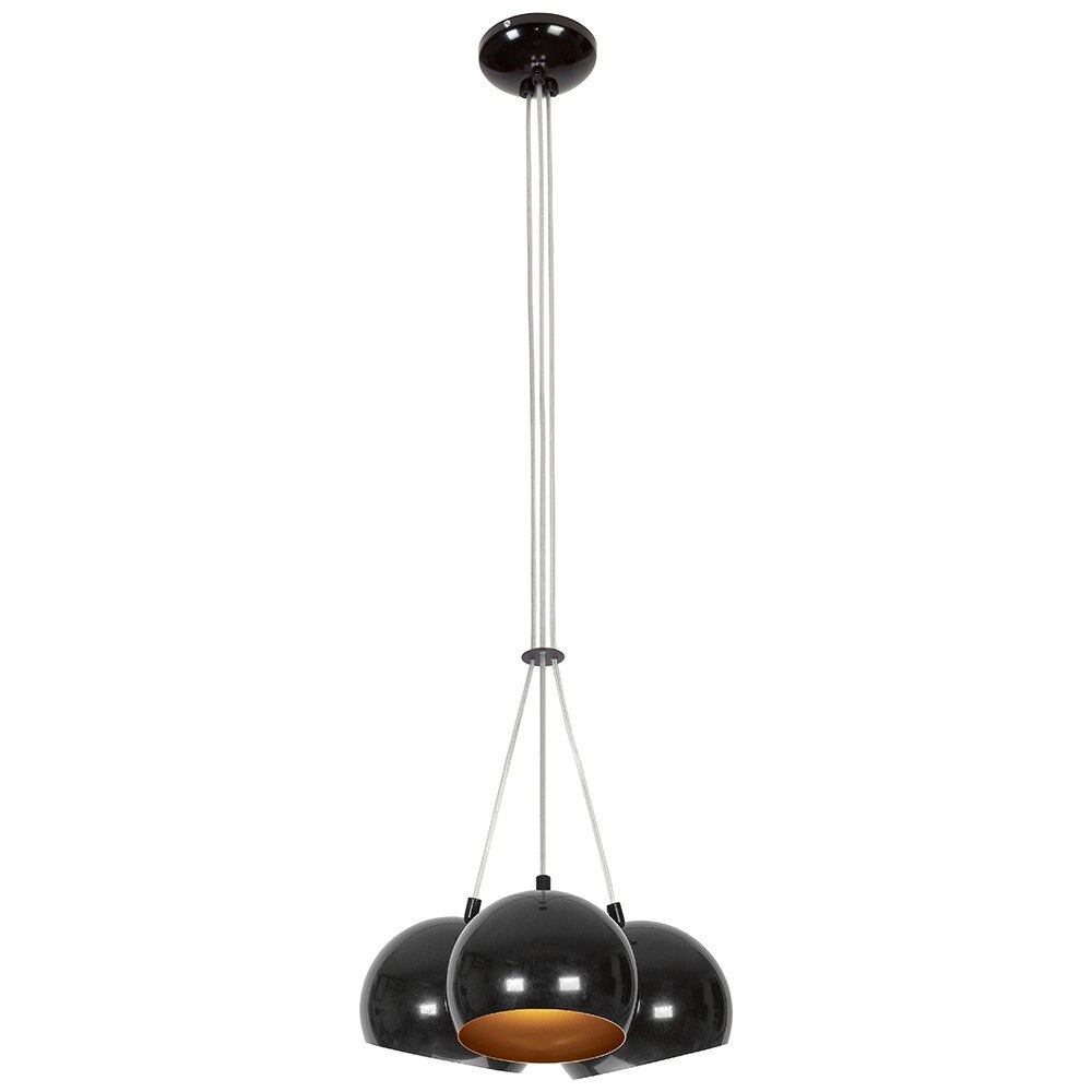 Lustra ESL Ball, 3x35W, GU10, Metal, Negru/Auriu