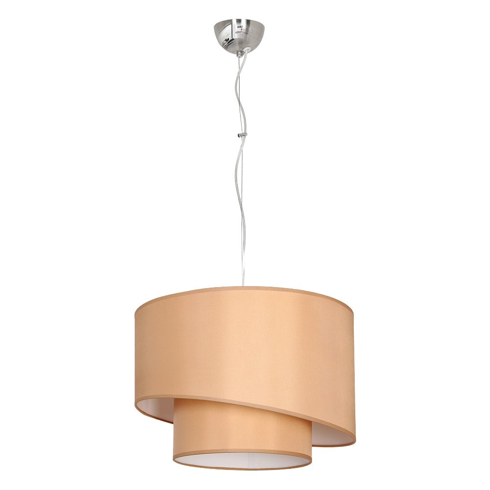 Pendul ESL Shade, 1x60W, E27, Metal/Textil, Argintiu/Bej