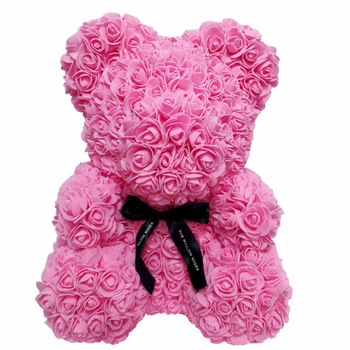Ursulet Urs Rose Bear din Trandafiri Roz Decorat Manual, inaltime 25 cm - cadoul perfect Ursulet Urs Rose Bear din Trandafiri Roz Decorat Manual, inaltime 25 cm - cadoul perfect