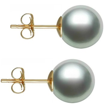 Cercei Aur Galben de 14 karate si Perle Naturale Premium Gri Cercei Aur Galben de 14 karate si Perle Naturale Premium Gri