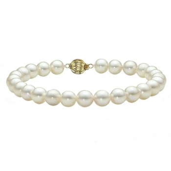 Bratara cu Perle Naturale Akoya, de 5,5 - 6 mm, cu Inchizatoare Sferica din Aur Galben de 14 karate Bratara cu Perle Naturale Akoya, de 5,5 - 6 mm, cu Inchizatoare Sferica din Aur Galben de 14 karate