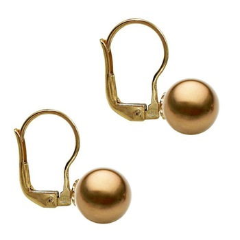 Cercei Aur Galben de 14 Karate si Perle Naturale Tahitiene Ciocolatii Cercei Aur Galben de 14 Karate si Perle Naturale Tahitiene Ciocolatii