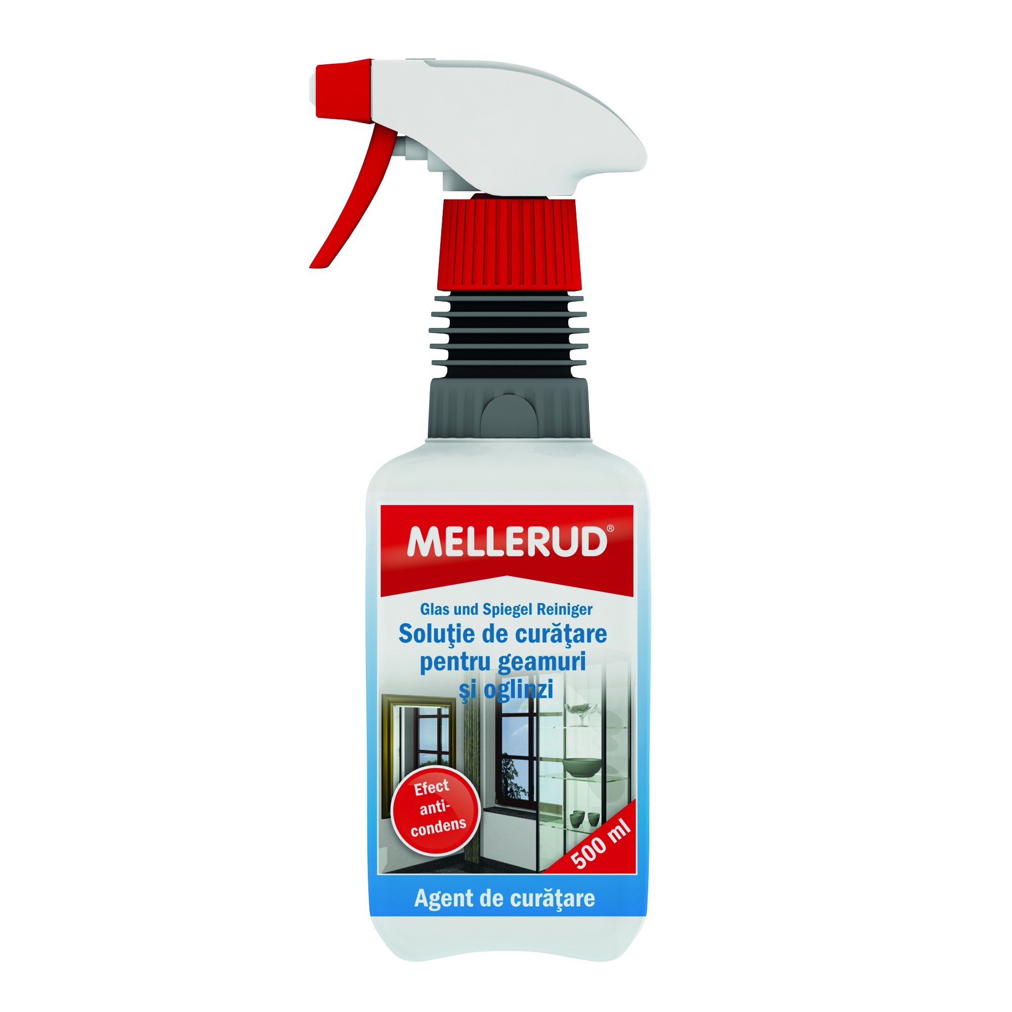 Solutie de curatare pentru geamuri si oglinzi, Mellerud 0.5l