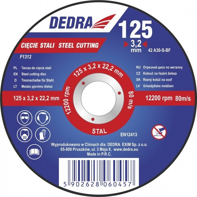 Disc de taiere pentru otel cu centru depresat 230x3,2x22,2