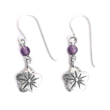 Cercei argint 925 Israel floare cu ametist - Be Nature EPO0036 Cercei argint 925 Israel floare cu ametist - Be Nature EPO0036