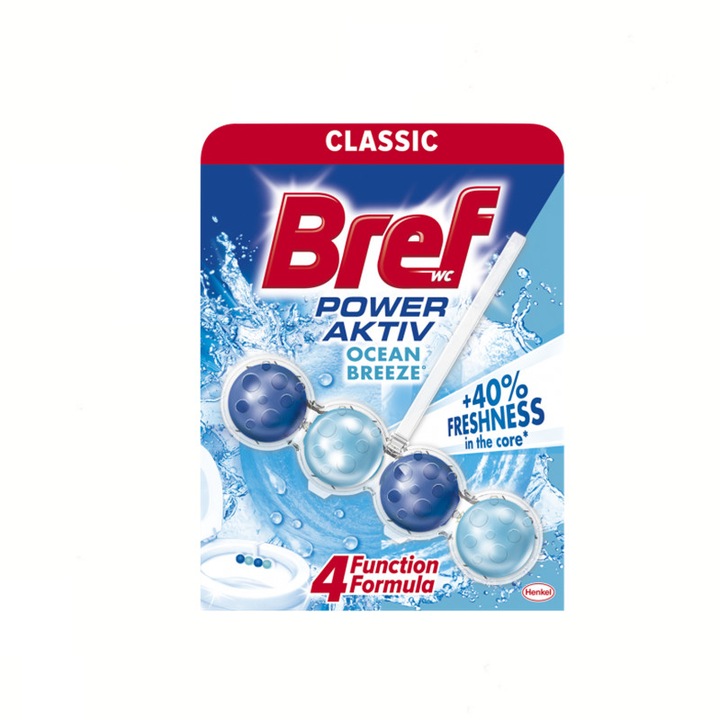 WC-frissítő Bref Classic Power Aktiv Ocean Breeze 50gr