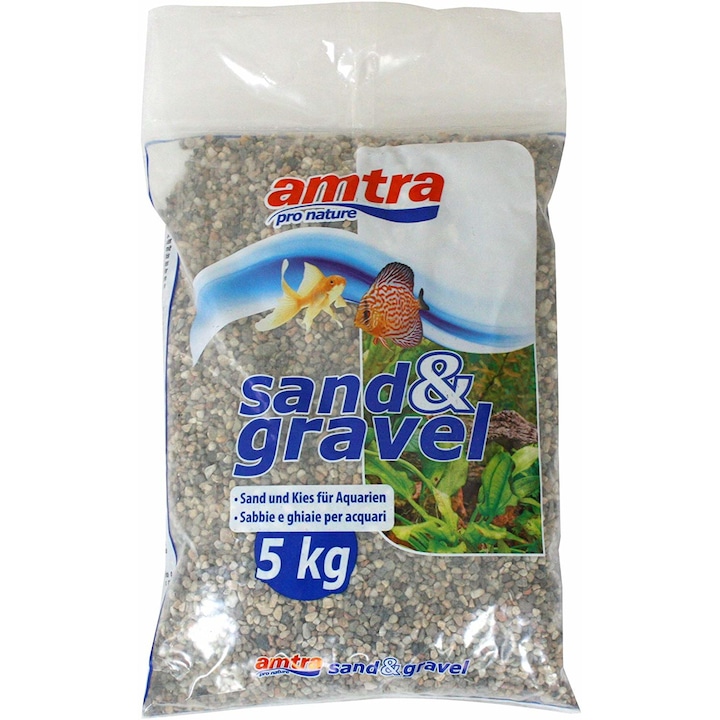 Pietris acvariu natural policrom punga 5 kg granulatie 6-10 mm