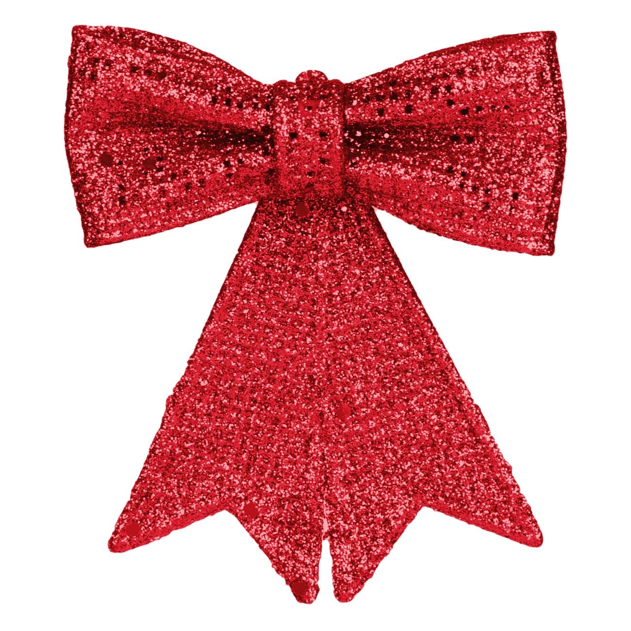 Ornament brad de Craciun, rosu cu sclipici South Perfect Decor, 1 buc, 10x9 cm